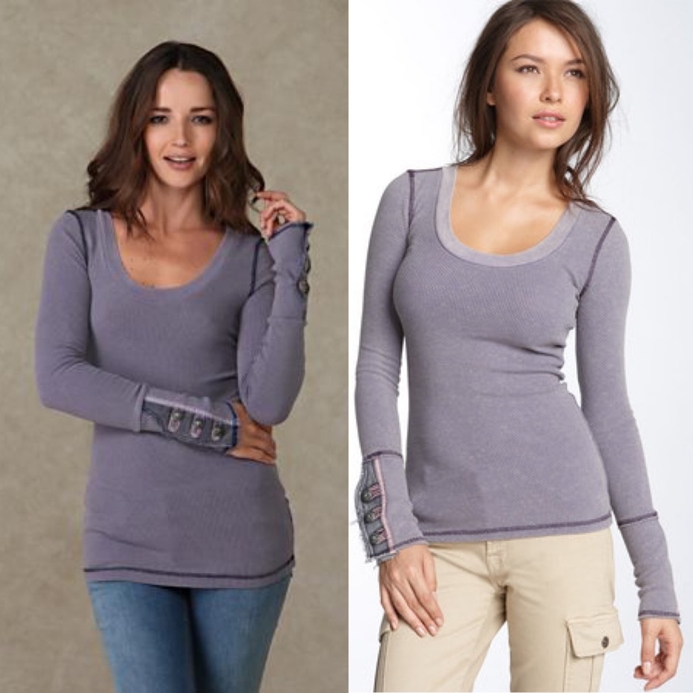 Rare 🦄 Free People Purple Motor Moto Cuff Thermal